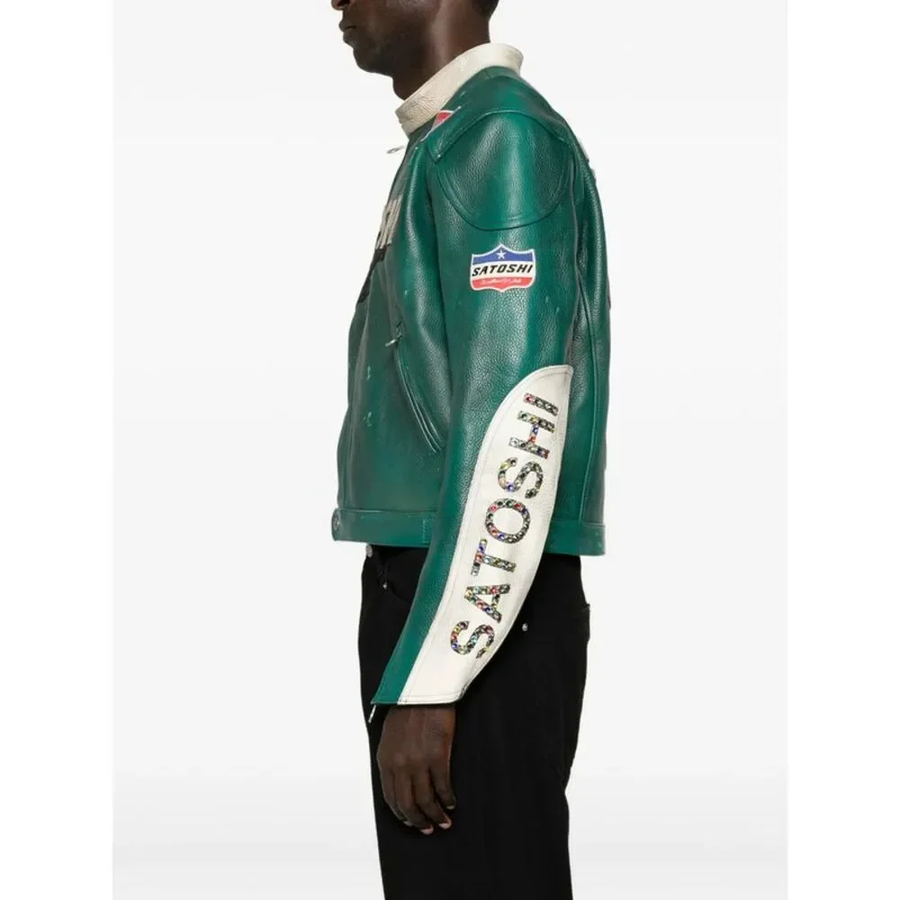 Satoshi Nakamoto Green Jackets - Leather Jackets Men